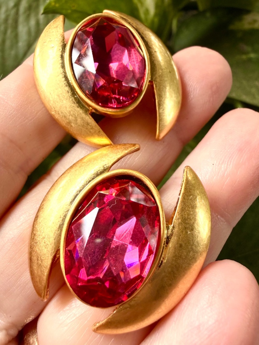 Oscar de la Renta Oval Stone Earrings-🩷SPECIAL-OFFER🩷 CLIP ON PINK Crystal
